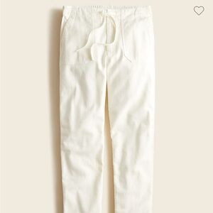 Jcrew tie-waist camp pant in ivory, size M